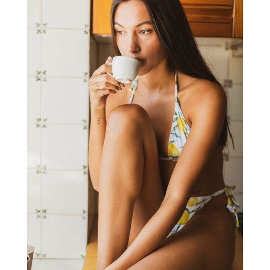 Rio Triangle Bikini Top & Brazilian Bikini Bottom Print Lemon